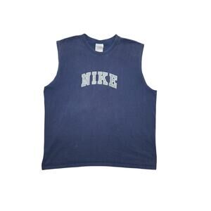 Vintage Nike Sleeveless Muscle Tee – Distressed Logo – Size XL